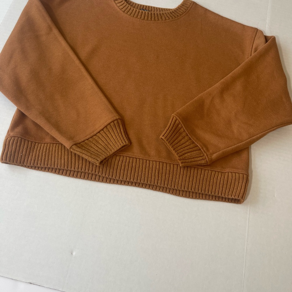 Women's Rust Orange Crew Neck Sweater Sz M